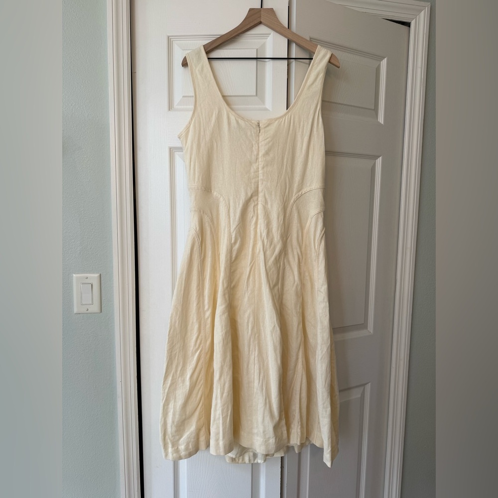 House of Harlow 1960 Cream Linen Blend Midi Dress. Size L - Picture 5 of 7
